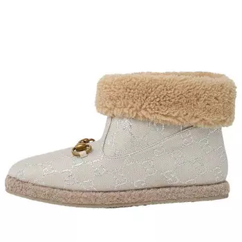 Кроссовки canvas wool lame gg monogram fria horsebit ankle boots 'gardenia silver' Gucci, серебряный
