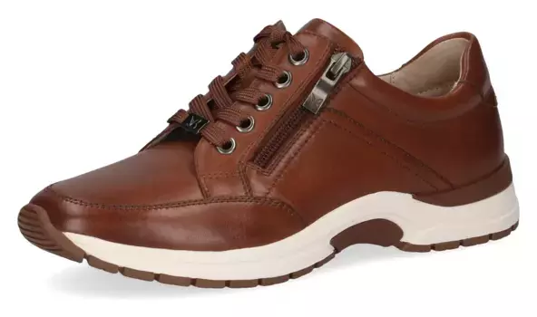 Кроссовки Caprice на танкетке, с боковой молнией, повседневная обувь, полуботинки, туфли на шнуровке, цвет Cognac