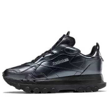 Кроссовки cardi b x classic leather 'black dark silver' Reebok, черный