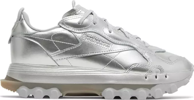 Кроссовки cardi b x wmns classic leather 'silver metallic pewter' Reebok, серебряный