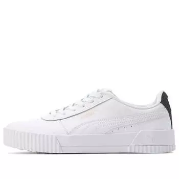 Кроссовки carina leather 'white black rosewater' Puma, белый