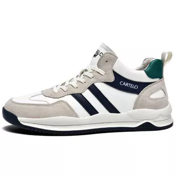Кроссовки CARTELO/Catilla crocodile Lifestyle Shoes Men Mid-top, бежевый/темно-синий