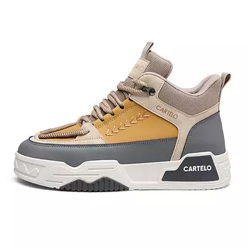 Кроссовки CARTELO/Catilla crocodile Skateboarding Shoes Men Mid-top, бежевый/синий