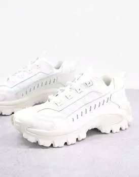 Кроссовки CAT Inturber из кожи тройного белого цвета