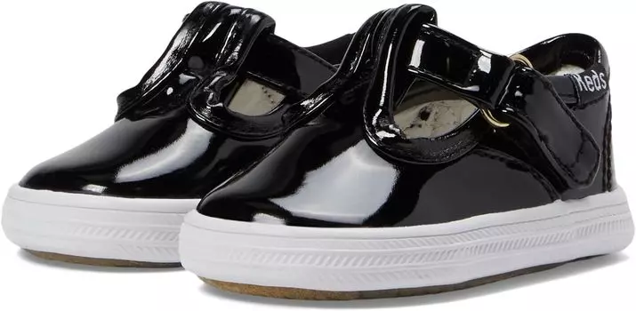 Кроссовки Champion Lace Toe Cap T-Strap Keds, цвет Black Patent