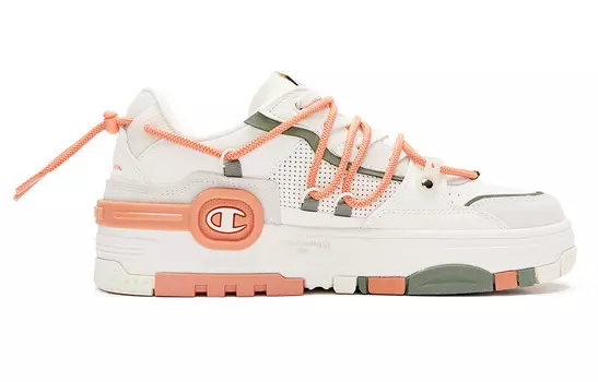 Кроссовки Champion Skateboarding Shoes Women's Low-top White/Orange, белый/оранжевый
