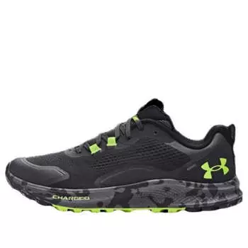 Кроссовки charged bandit trail 2 'jet grey lime' Under Armour, серый