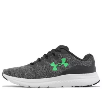 Кроссовки charged impulse 3 knit 'jet grey green screen' Under Armour, серый