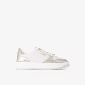 Кроссовки Charm из кожи, украшенные стразами Carvela, белый