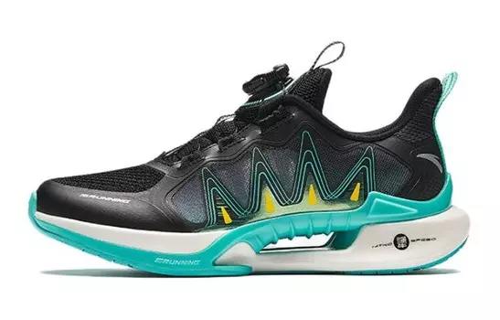 Кроссовки Chasing Wind 6.0 для детей GS Low-top Black/Green Anta Kids, черный/зеленый