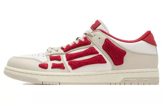 Кроссовки Chenille Amiri Skel Top Low, белый / красный