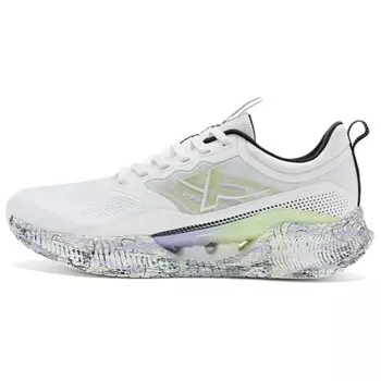 Кроссовки Chi Feng 7.0 женские с низким верхом, белые/серые/зеленые Xtep