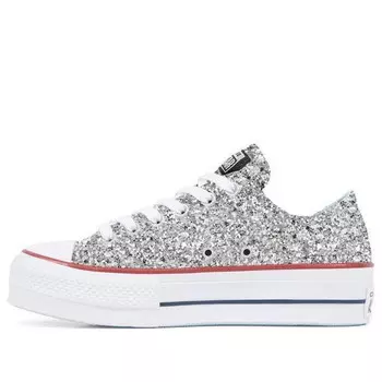 Кроссовки chiara ferragni x chuck taylor all star lift ox 'silver red' Converse, серебряный