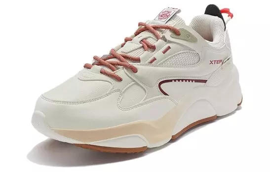 Кроссовки China Post X XTEP Lifestyle Shoes Men Low-top Milk Tea White, белый