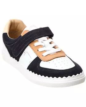 Кроссовки Chlo из замши и кожи, белый