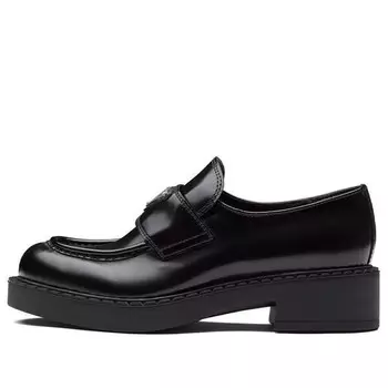 Кроссовки chocolate 50mm brushed leather loafer 'black' Prada, черный