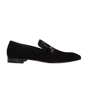 Кроссовки Christian Louboutin Dandelion Strass Flat Veau Velours GG 'Black', черный