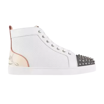 Кроссовки Christian Louboutin Fun Lou Spikes Flat High 'White Cream', белый