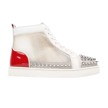 Кроссовки Christian Louboutin Louis Flat Calf Spikes 'White Red PVC', белый