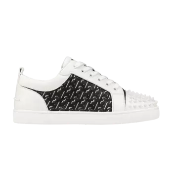 Кроссовки Christian Louboutin Louis Junior Spikes Orlato Flat 'CL Monogram - White Black', белый