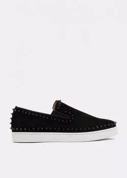 Кроссовки CHRISTIAN LOUBOUTIN Pik Boat flat sneakers, черный