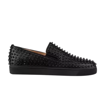 Кроссовки Christian Louboutin Roller Boat Flat Spikes 'Black', черный