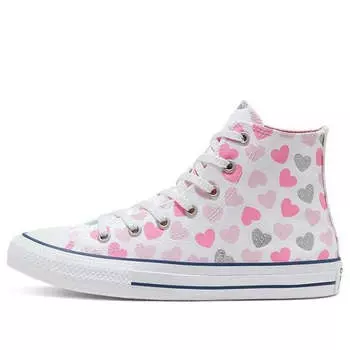 Кроссовки chuch taylor all star hi pink/white Converse, розовый