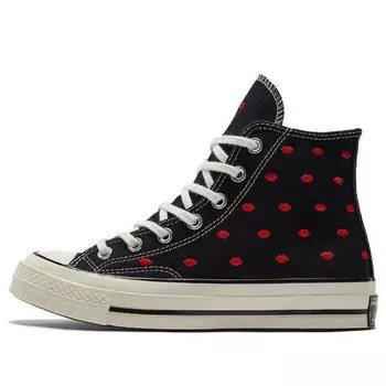 Кроссовки chuck 70 embroidered lips high 'love me - black' Converse, черный