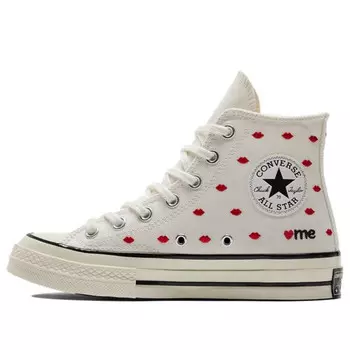 Кроссовки chuck 70 embroidered lips high 'love me - vintage white' Converse, белый