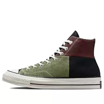 Кроссовки chuck 70 high 'crafted patchwork - trolled green earth brown' Converse, черный