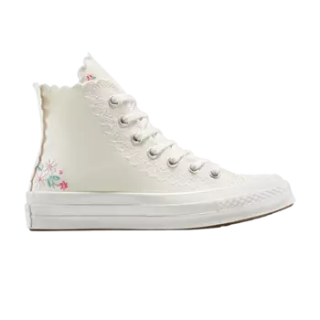 Кроссовки Chuck 70 High 'Embroidered Flowers', кремовый