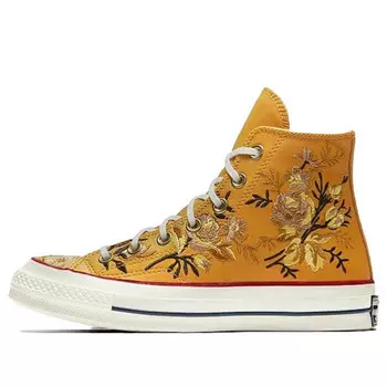 Кроссовки chuck 70 high 'parkway floral embroidery - turmeric gold' Converse, желтый