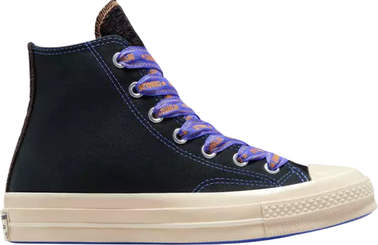 Кроссовки Chuck 70 High 'Ribbon Laces - Black Blue Flame', черный