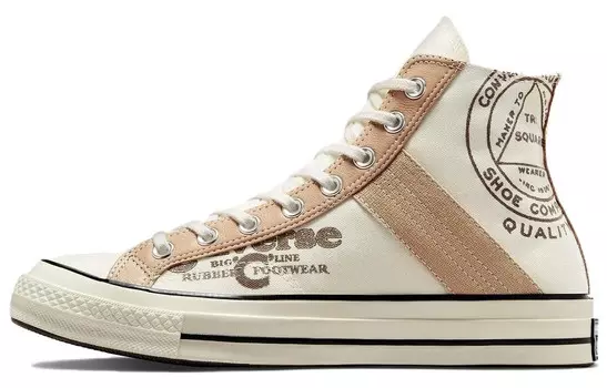 Кроссовки Chuck 70 Leather Overlay High 'Egret Champagne Tan' Converse, кремовый