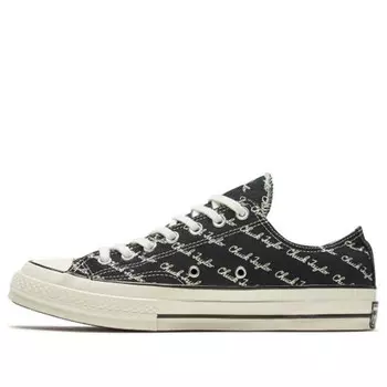 Кроссовки chuck 70 low 'scripted signature print - black egret' Converse, черный