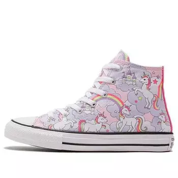 Кроссовки chuck taylor all star big unicorn pink/white/purple Converse, розовый