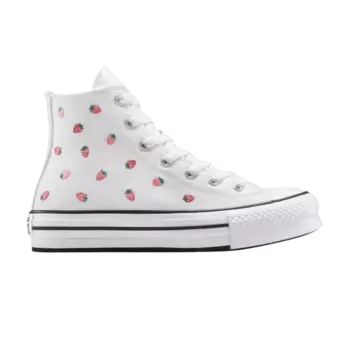 Кроссовки Chuck Taylor All Star EVA Lift Platform High GS 'Embroidered Strawberries', белый