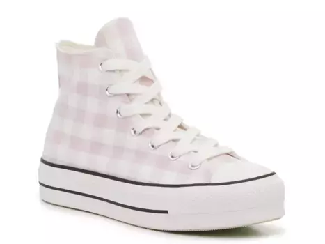 Кроссовки Chuck Taylor All Star Gingham Platform - женские Converse, White/Lilac