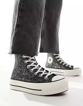 Кроссовки Chuck Taylor All Star Hi Lift с черными блестками Converse