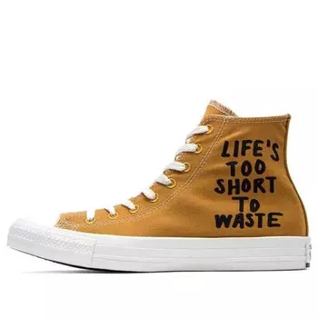 Кроссовки chuck taylor all star hi renew 'life's too short to waste' Converse, желтый