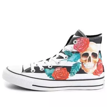 Кроссовки chuck taylor all star high 'skull roses' Converse, белый