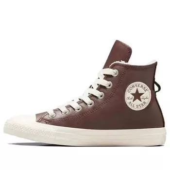 Кроссовки chuck taylor all star leather faux fur lining 'dark brown' Converse, коричневый