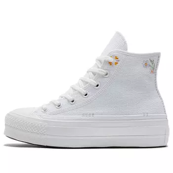 Кроссовки chuck taylor all star lift platform high 'autumn embroidery white' Converse, белый