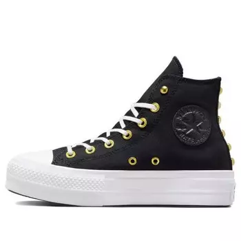 Кроссовки chuck taylor all star lift platform star studded 'black white gold' Converse, черный