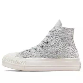 Кроссовки chuck taylor all star lift platform crochet 'grey white' Converse, серый