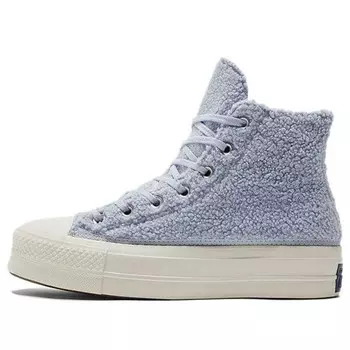 Кроссовки chuck taylor all star platform high 'cozy sherpa - ghost' Converse, голубой