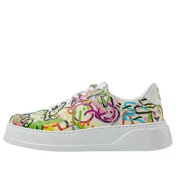 Кроссовки chunky b gg graffiti print sneakers 'white multi' Gucci, белый