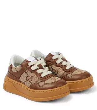 Кроссовки chunky b из кожи Gucci, коричневый