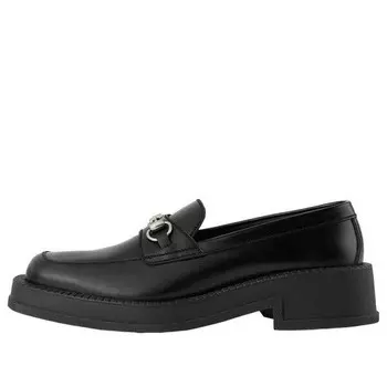 Кроссовки chunky loafer horsebit 'black leather' Gucci, черный