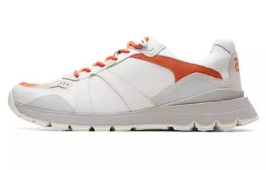 Кроссовки clarks Lifestyle Shoes Men Low-top White/Orange, белый/оранжевый